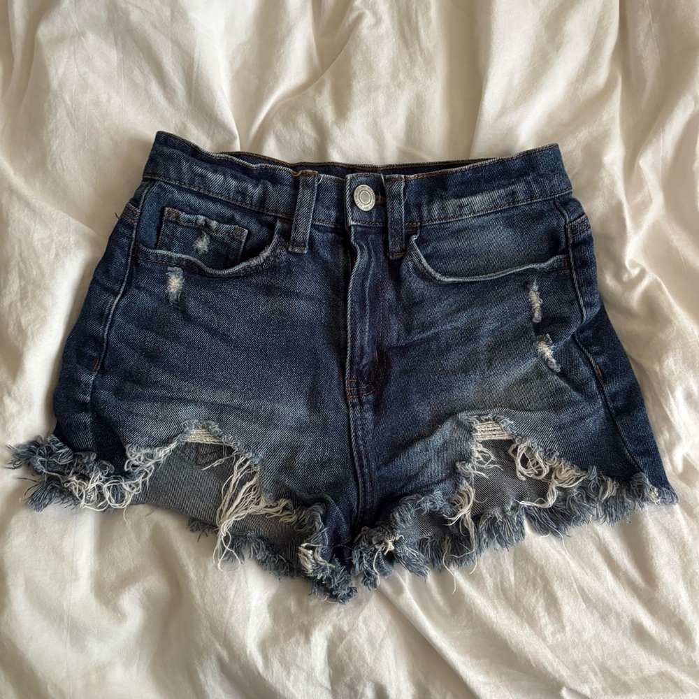 Distressed Denim Shorts
